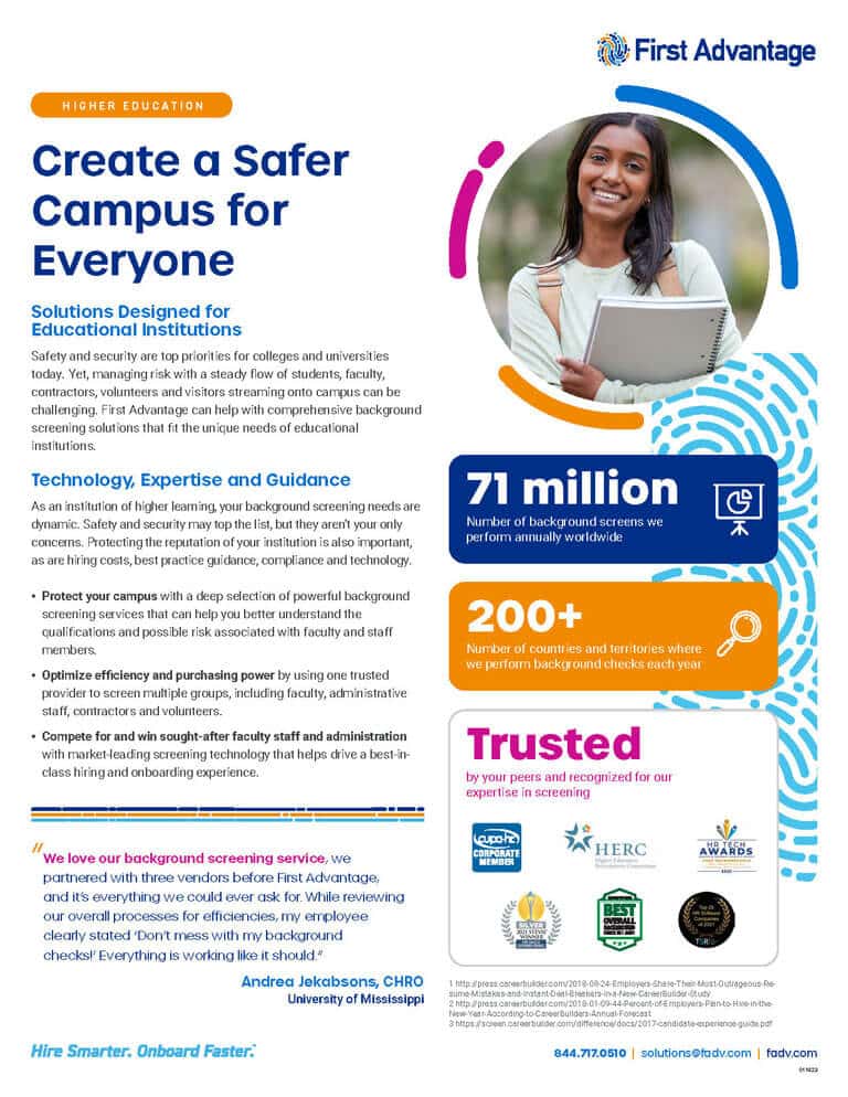 Higher Ed brochure
